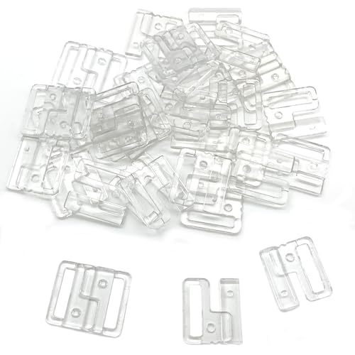 DHER 20pcs Hebilla de Sujetador para Sujetadores de Bikini Traje de baño Hebilla Pajarita Hebilla de plástico Moda Bikini Hebilla Sujetador Insertar Hebilla Correa Hombro Hebilla (Transparente, 20MM)