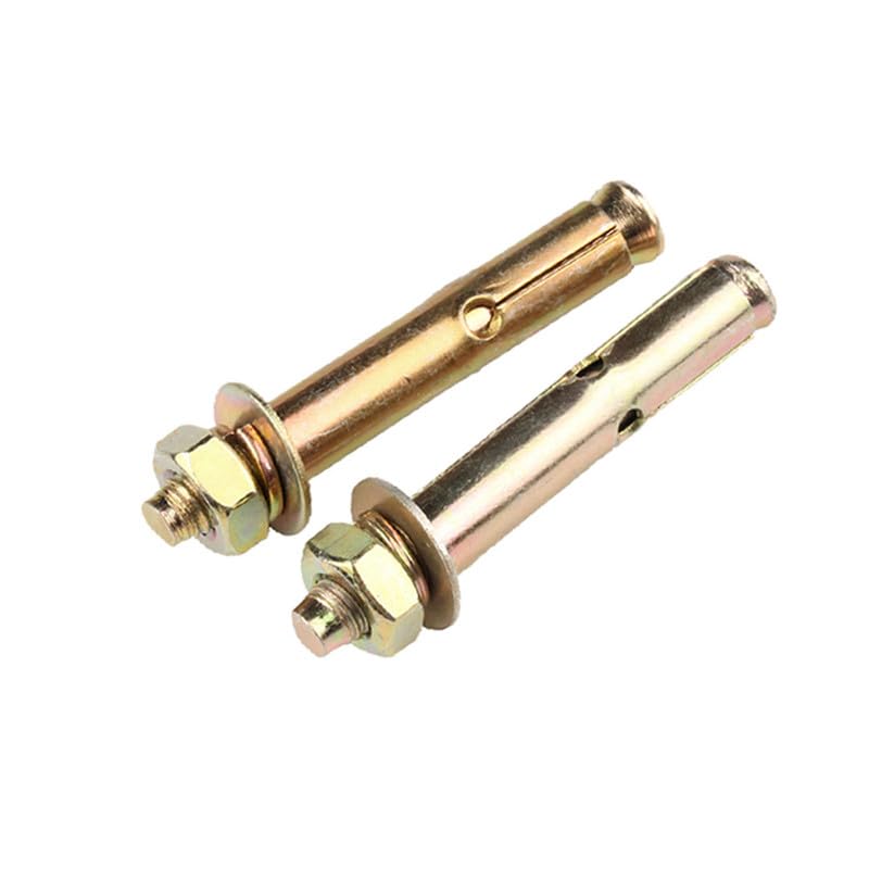 M12 x 120mm 2 Pcs Plated Zinc Expansion Bolts for Concrete Wall Fixing Anchor Bolt External Expansion Tube Pull Explosion Screws