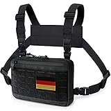 WYNEX Bolsa Táctica de Pecho por Laser Cut Design, Molle Pecho Bolsa Utilidad Recon Kit Bolsa Táctica de Combate Pecho Pack Airsoft Frente Pecho Bolsa Incluye Parche