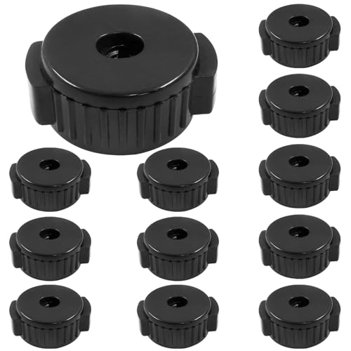 Hitefu 12pcs Black Plastic Cymbal Nuts for Percussion Drum Kit, 8mm Quick Release Cymbal Nuts Mate Nut for Percussion Drum Kit Jazz Replacement Drum Parts Accessories