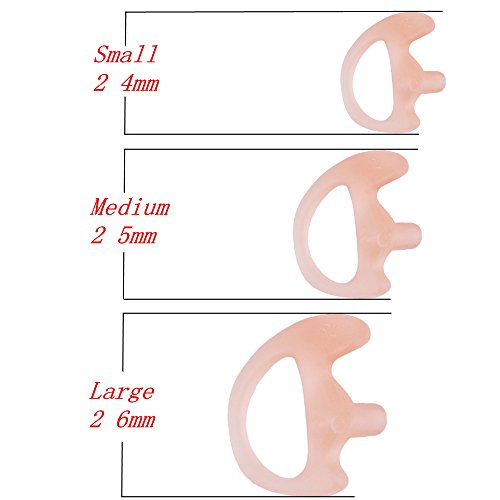 Airsn Replacement Earmold Earbud Earplug For Motorola Kenwood Two-Way Radio Air Acoustic Coil Tube Audio Kits (Pink,2 Pair-Small) #TOP1