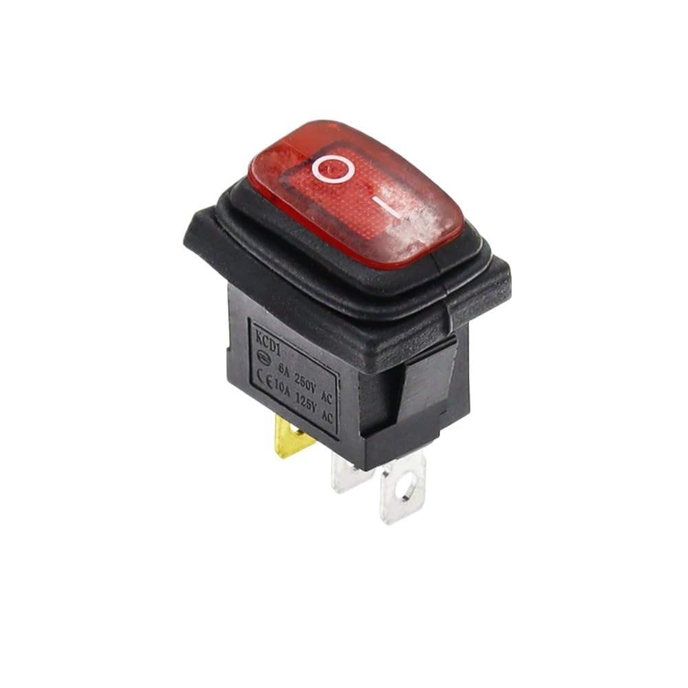 IDGTTLDF 1PCS 15X21MM On-Off IP67 3Pin 6A 10A 250VAC Push Button Switch Rocker Switch