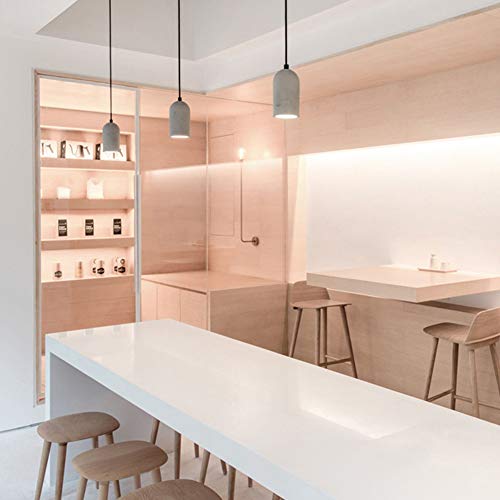 Topdeng Industrial Concrete Cement Pendant Lights, E26 Vintage American Village Style Chandeliers For Restaurant Bar Counter Kitchen Island-Gray 8.5X19Cm #TOP2