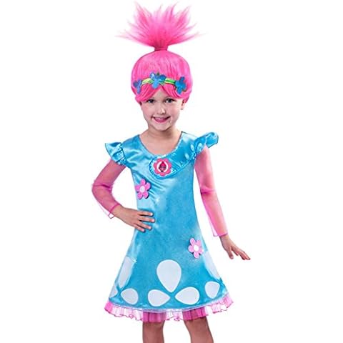 Girls Dresses with Wig Clothing Princess Dresses for Birthday Party Costume (150(11-12years)) Blue Cover