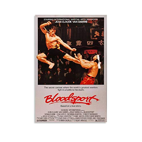 WRIO Poster décoratif Jean Claude Van Damme Bloodsport - Peinture murale - Pour salon, chambre à coucher - 60 x 90 cm