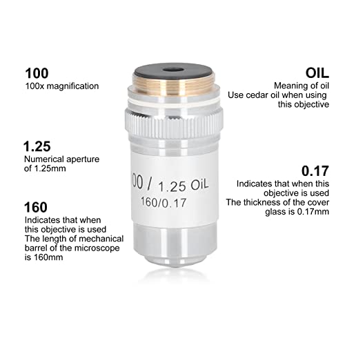 Objectif achromatique 100X pour microscope : résoud les problèmes d'image floue - 3