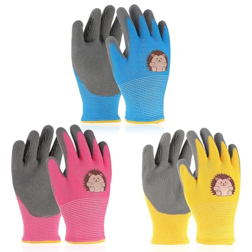 Riisoyu 3 Paar Kinder Gartenhandschuhe, 2-5 Jahre Arbeitshandschuhe Latex...