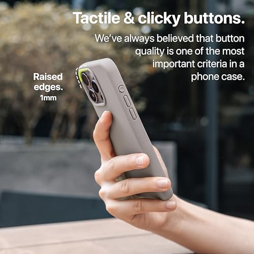 Image of TineeOwl for iPhone 16 Pro Max Magnetic Case, [Covered Camera Control Button], Compatible with MagSafe, TPU, Minimalist, Slim /Thin, Grippy - Dune Series (Stone, iPhone 16 Pro Max)