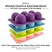 Freshware CB-650 Silicone 6-Cavity Round Chocolate Truffle, Candy and Gummy Mold, Pack of 4