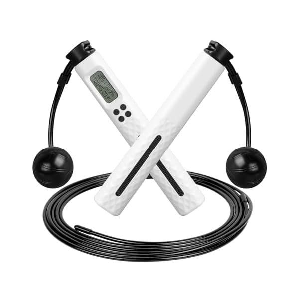 AiQInu Cuerda Saltar Adultos, Comba sin Cuerda, Comba de Saltar con Temporizador y Contador de Calorías, Jumping Rope, Cuerda de Salto Ajustable