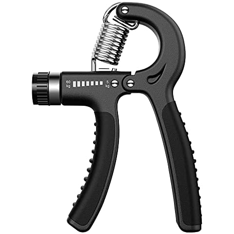Grip Strengthener, 5-60kg Forearm Strengthener Trainer Adjustable Resistance Hand Grips Strengthener with Stainless Steel Spring Finger Strengthener for Athletes Musicians Strong Wrist Fingers Forearm Cover