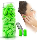 Paquete economico: cada botella contiene 60 pares de auriculares de espuma para dormir, que pueden satisfacer plenamente sus necesidades. Color verde.