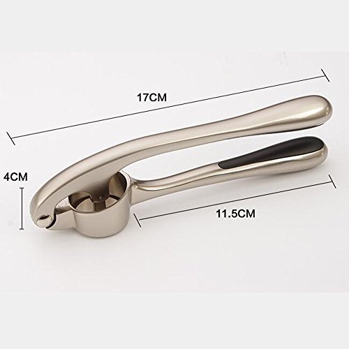 Kebley High-End Garlic Press Stainless steel Professional Heavy Soft-Handled Garlic Press Crush (silver) - Thumbnail 4