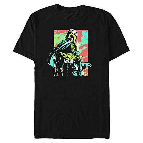 T-Shirt Homme Star Wars Mando Fluo en coton coupe regular noire