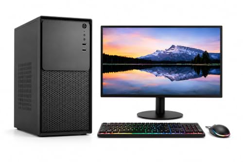 Image of lavya Core i5 Desktop Computer PC CPU | Core i5-4GEN (4590-Processor, 3.70 GHz) 8 GB RAM | 128 GB SSD /RGB Keyboard+Mouse /20 Monitor /WiFi | HDMI | USB 3.0| Windows 10 Pro & Office 21 /2 Year Warranty