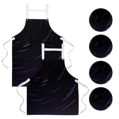 Tablier de serveuse pour bistrot et restaurant motif étoiles