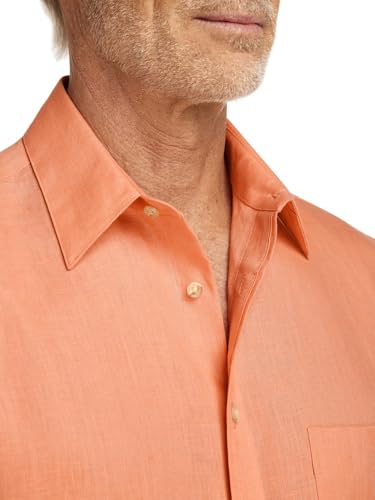 Paul Fredrick Men's Slim Fit Linen Solid Casual Shirt3