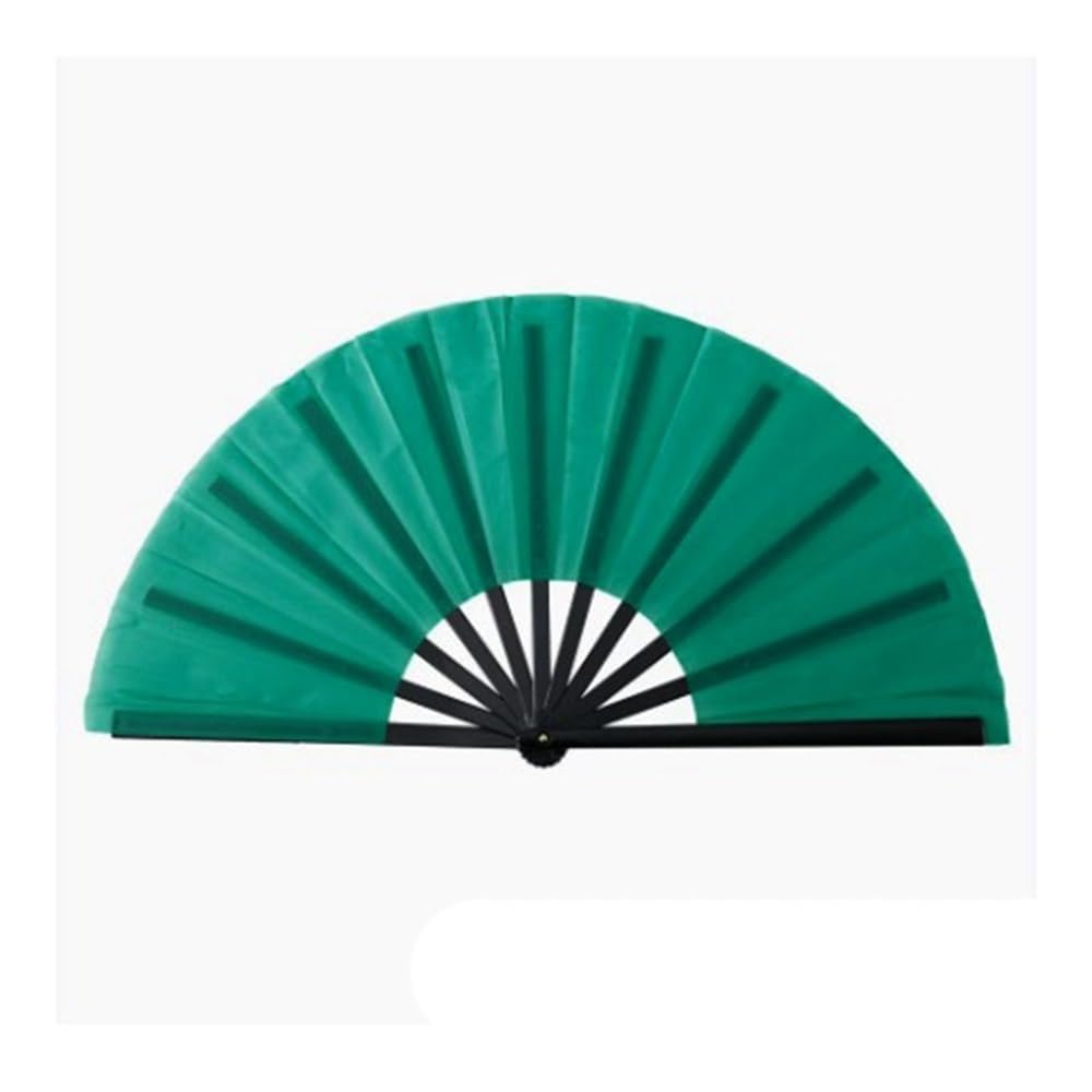 FENZORIQ 33cm Chinese Tai Chi Folding Fan - 10 Styles Performance Fan for Wushu & Yoga Training(Green)