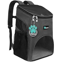 PetAmi Cat Backpack Carrier, Airline Approved Pet Carrier Backpack for Small Dogs and Large Cats, Soft Sided Collapsible Ventilated with Sherpa Bed for Hiking Travel, Max 18 lbs, Gray