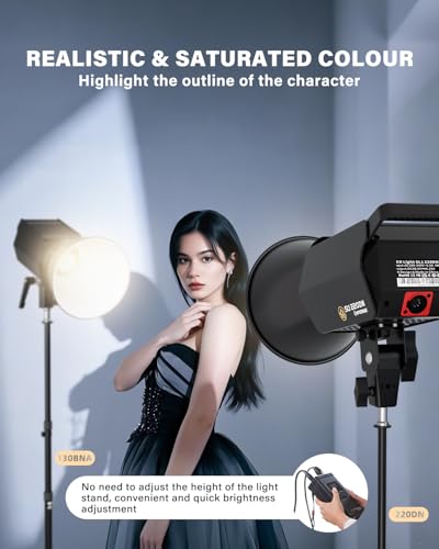 Image of IFOOTAGE LED Video Light 130W SL1 130BNA Bi-Color COB Photography Lighting,2700-5600k Continuous Output Lighting,Portable Video Lighting for Video Recording,Studio,App Control,with Carry Bag
