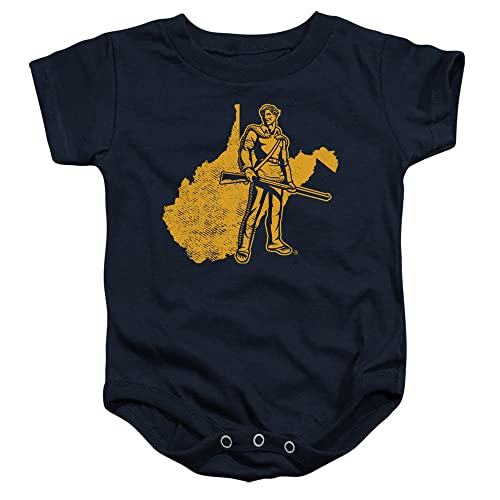West Virginia University Official State Shape Unisex Infant Snap Suit for Baby,Navy, 24 Months