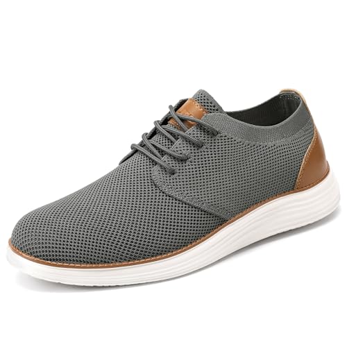 VILOCY Shoes for Mens Fashion Dress Sneakers Casual Walking Shoes Business Oxfords Comfortable Breathable Lightweight Tennis Grey,US9.5 EU42.5 by VILOCY - Used condition - Image 2