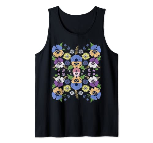 Flores de Pensamiento Estilo Vyshyvanka Ucraniano Vintage Camiseta sin Mangas