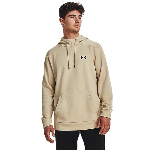 Under Armour Men's ArmourFleece Twist Hoodie, (289) Khaki Base / / Black, Large