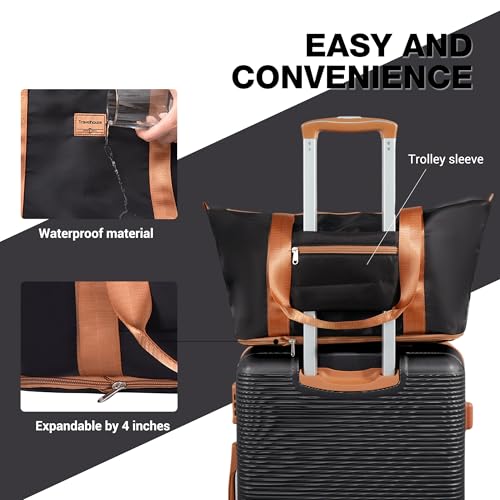 Image of 4-Piece Luggage Sets 16 inch20 inch24 inch28 inch,Suitcases with Double Spinner Wheels and TSA Lock,Hardcase 6 set Luggage with Underseat Duffel Bag