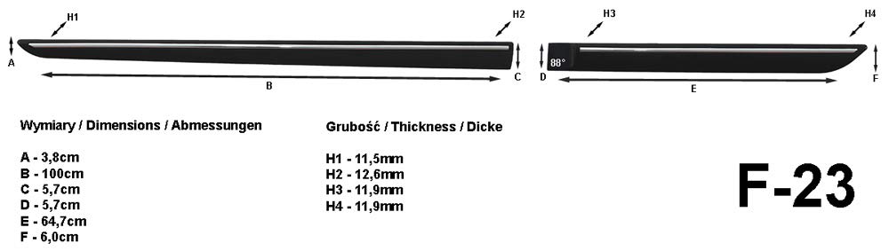Listones de protección lateral negro para Citroen DS4 Hatchback Citroën DS 4 a partir de año de fabricación 04.2011 - F23 (3700023)