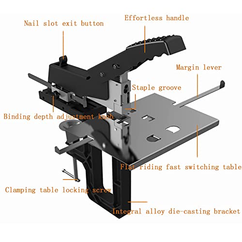 Robuster Schreibtischhefter – 2-in-1 Flachsattel, 60 Blatt Kapazität, langlebiges manuelles Hefter für Büro und Zuhause