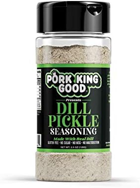 Pork King Good Dill Pickle Seasoning for Cooking and Popcorn Seasoning - Keto Friendly, Paleo, No MSG, Gluten Free (Dill Pickle, Single Shaker)
