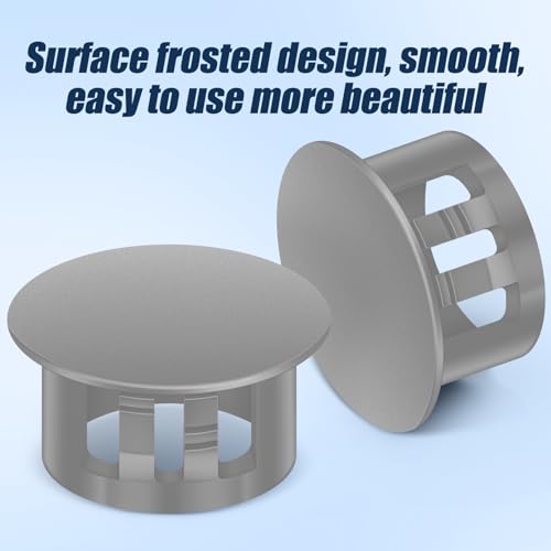Image of 50PCS 7 /8 inch Grey Plastic Plugs Hole, Round PA66 Plug Furniture Hole Decorative Cover