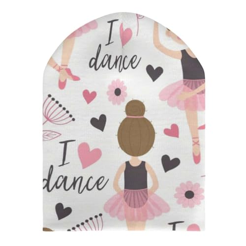 Ballerina Girls Kids Beanie Hat for for Girls Boys Children Cap Winter Knitted Chemo Cancer Headwear Accessories Gifts Decoration Black3