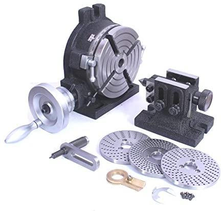 RAHISH TOOLS HV6 Rotary Table, Steel Dividing Plates Set & Tailstock with Free Manual-Milling Indexing Kit