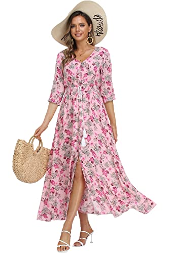 Image of Casual Summer Dresses for Women 2026 Maxi Dress Flowy Bohemian Beach Party