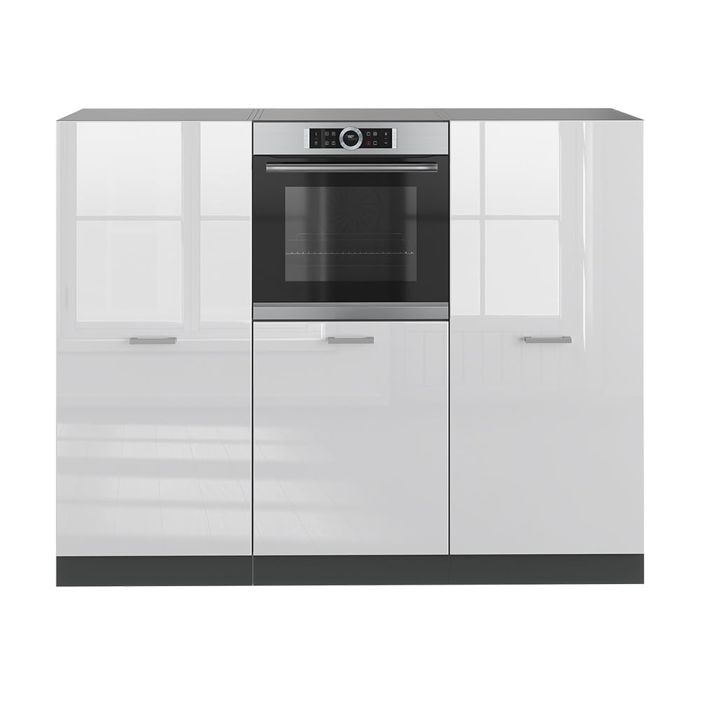 Vicco Cucine componibili piccole R-Line, Bianco lucido/antracite, 180 cm