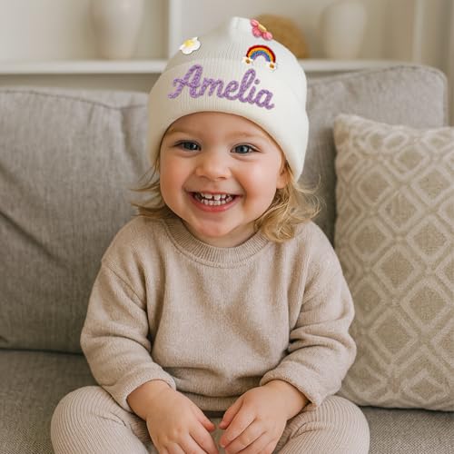Custom Baby Beanie Hats for Girls Boys Personalized Gift Toddlers Beanies Infants Adults Embroidery Winter Knit Hat2