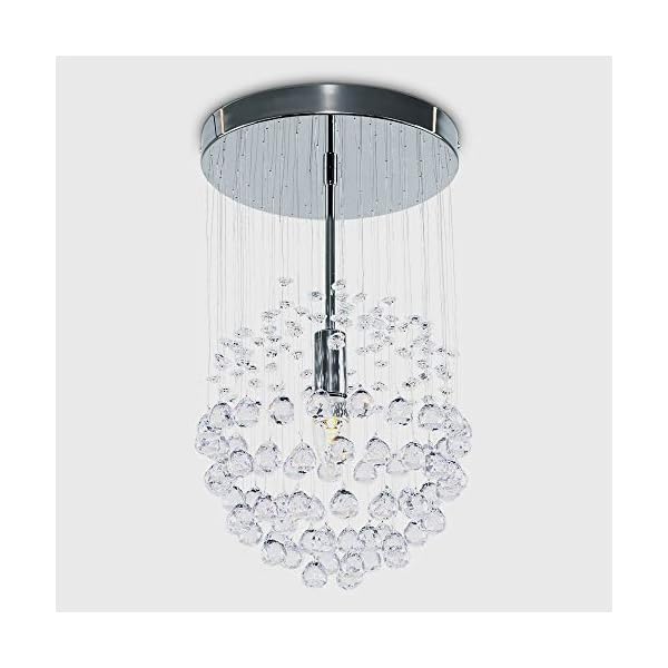Modern Ceiling Light with Suspended Smoked & Clear Acrylic Droplets - Image 6