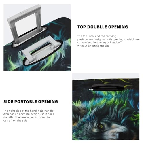 Travel Luggage Cover Protector - Realistic Style Colorful Wolf A Anti-Scratch Suitcase Covers Fits 18-32 Inch Luggage3