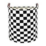 Waterproof Laundry Hamper Collapsible Laundry Basket Leather Handle Laundry Bag Large Clothes Storage Toy Organization for Bathroom Bedroom Laundryroom College Dorms (Hege-002)