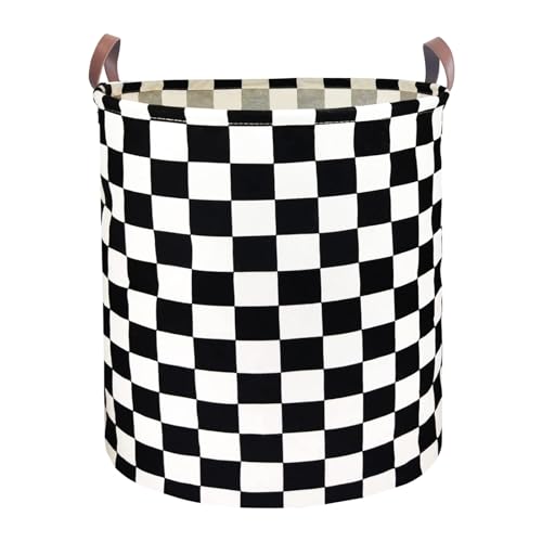 Waterproof Laundry Hamper Collapsible Laundry Basket Leather Handle Laundry Bag Large Clothes Storage Toy Organization for Bathroom Bedroom Laundryroom College Dorms (Hege-002)