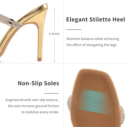 Comfortable Heels for Women Wedding: Fashion Womens Stiletto Heeled Sandals for Party Prom - Ladies Sparkle Heel Shoes4