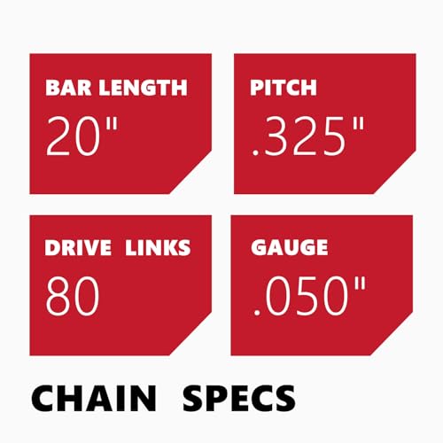 Image of KAKEI Chainsaw Chain 20 Inch .325 inch Pitch .050 inch Gauge 80 Drive Links Fits Husqvarna 450 (Rancher), 545 (Rancher), 550 (XP), Craftsman, Jonsered (3 Chains) - Full Chisel