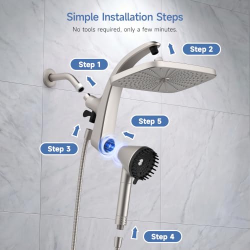 Image of Shower Head with Handheld - High Pressure Filtered Hand Held Showerheads