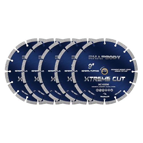 Image of RHAPSODY 9 Inch Diamond Saw Blade 5Pcs, Segmented General Purpose Blade