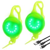 ZLCBBD LED Blinklicht Schulranzen - Sicherheitslicht USB Aufladbar, IP68 Wasserdichte Silikonband Rucksack Licht für Laufen Joggen