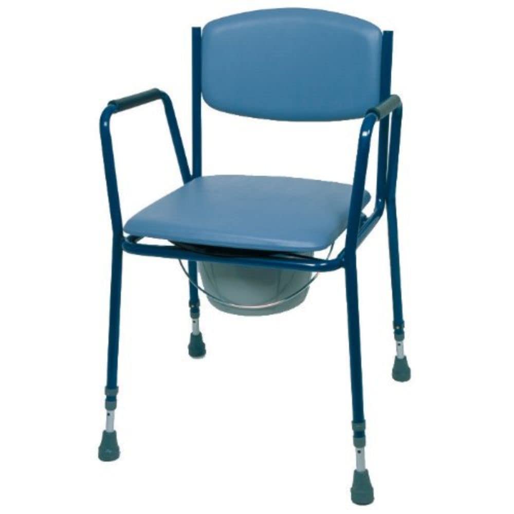 HOMECRAFT Adjustable Height Comfort Commode, Fixed Armrests, Convenient Commode for Elderly, Disabled, and Handicapped, Padded Backrest, (Eligible for VAT relief in the UK)