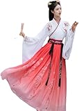 WWBPOIUY hanfu,vestido hanfu mujer,vestido hanfu, Traje antiguo Hanfu Sistema Ming súper inmortal Elemento Han for mujer Verano(S)