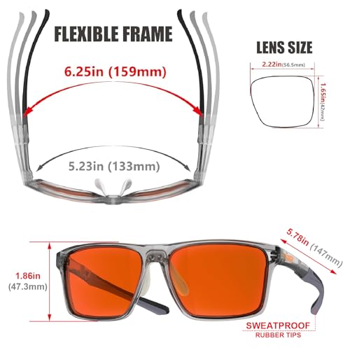 Image of HD Premium Sleep Glasses P1AS 99.9% Blue Light Blocking Gaming Computer Screen Glasses Reduce Eyestrain & Glare High Contrast Definition UV580 nm